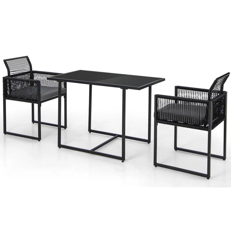 Wrought Studio™ Delyza 2 - Person Patio Conversation Sets with Cushions