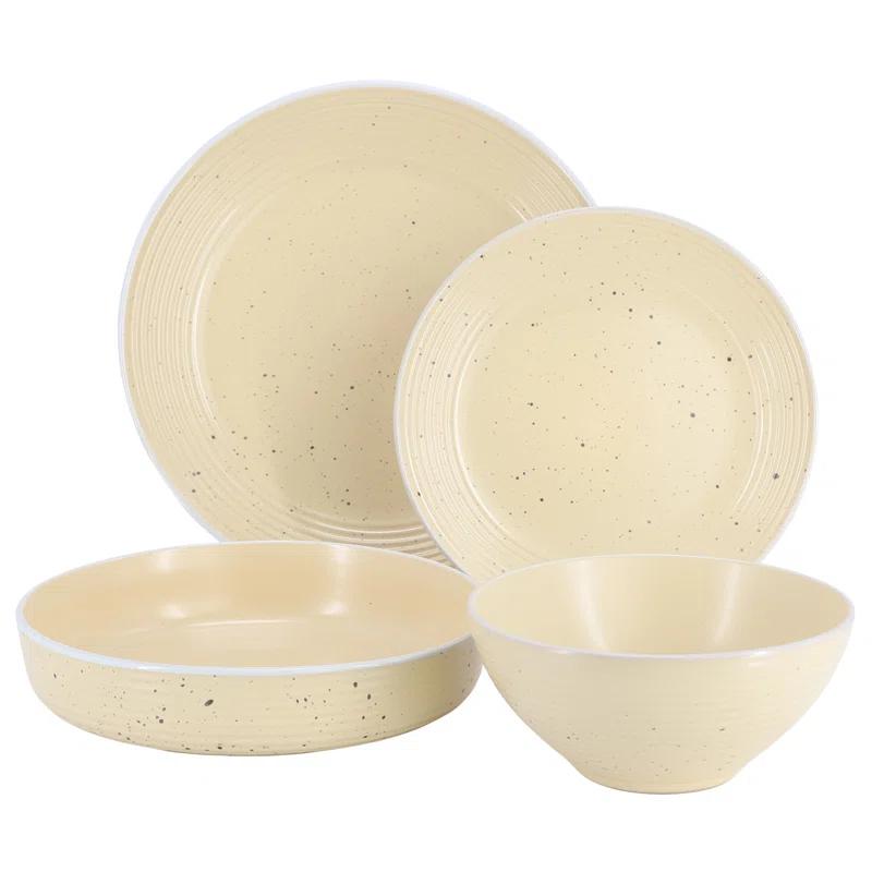 HomeStyle Entertaining HomeStyle Entertaining Emilia 16pc Assorted Double Bowl Stoneware Dinnerware Set