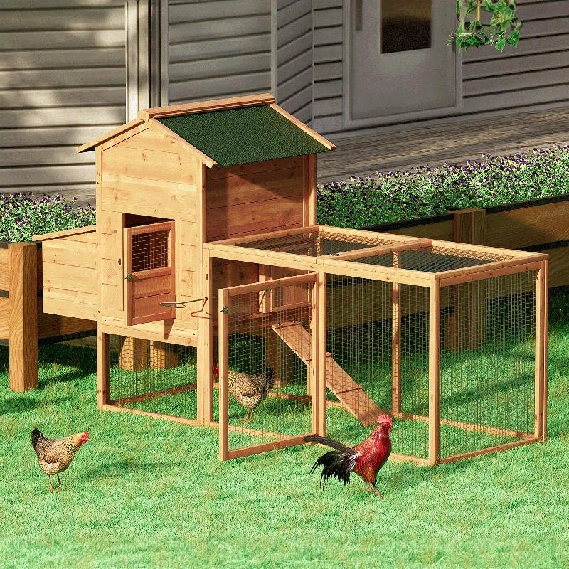 Archie & Oscar™ Allain Outdoor Chicken Coop with Nesting Box, 80" Wood Rabbit Hutch Poultry House Run Cage Enclosure