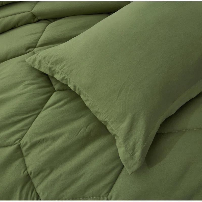 Chezmoi Collection Washed Microfiber Bedding Standard Comforter Set