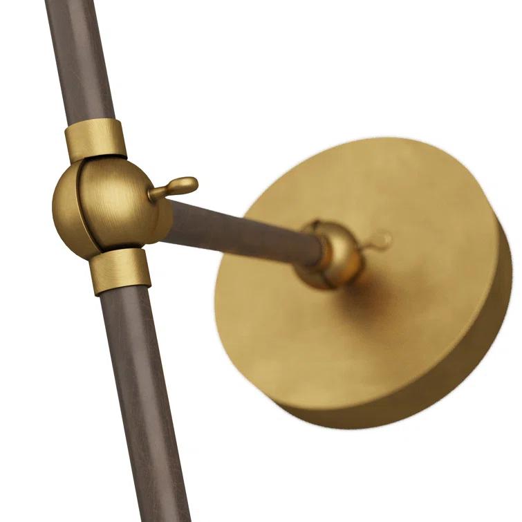 Mid-Century Modern Brass and Bronze Dimmable Wall Sconce