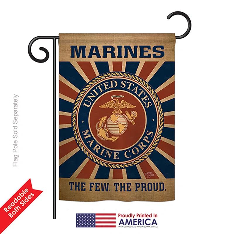 Breeze Decor Double Sided 18.5'' H x 13'' W Burlap Flag Set