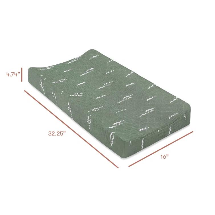 Ocean Waves Quilted Muslin Changing Pad Cover