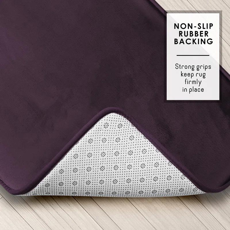 Aighan 3 Piece Ultra Soft and Absorbent Memory Foam Bath Rug Set with Non-Slip Backing