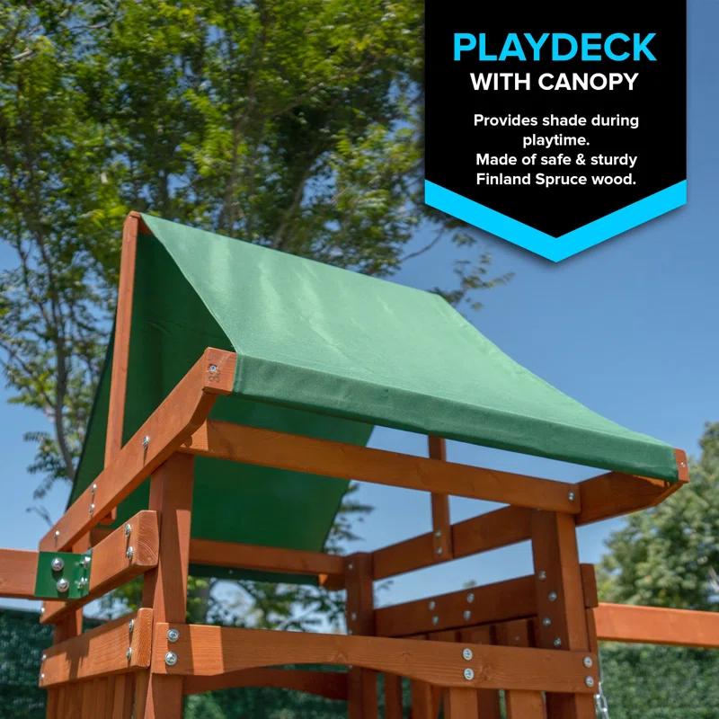 Sportspower Sherwood Wooden Swing Set with Lifetime Warranty on 8' Double Wall Slide