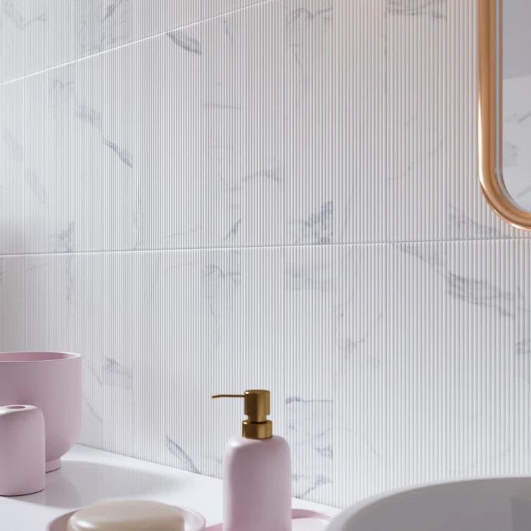 Supreme Tile Paloma Calacatta 2.95 in. X 11.81 in. Ceramic Subway Wall Tile