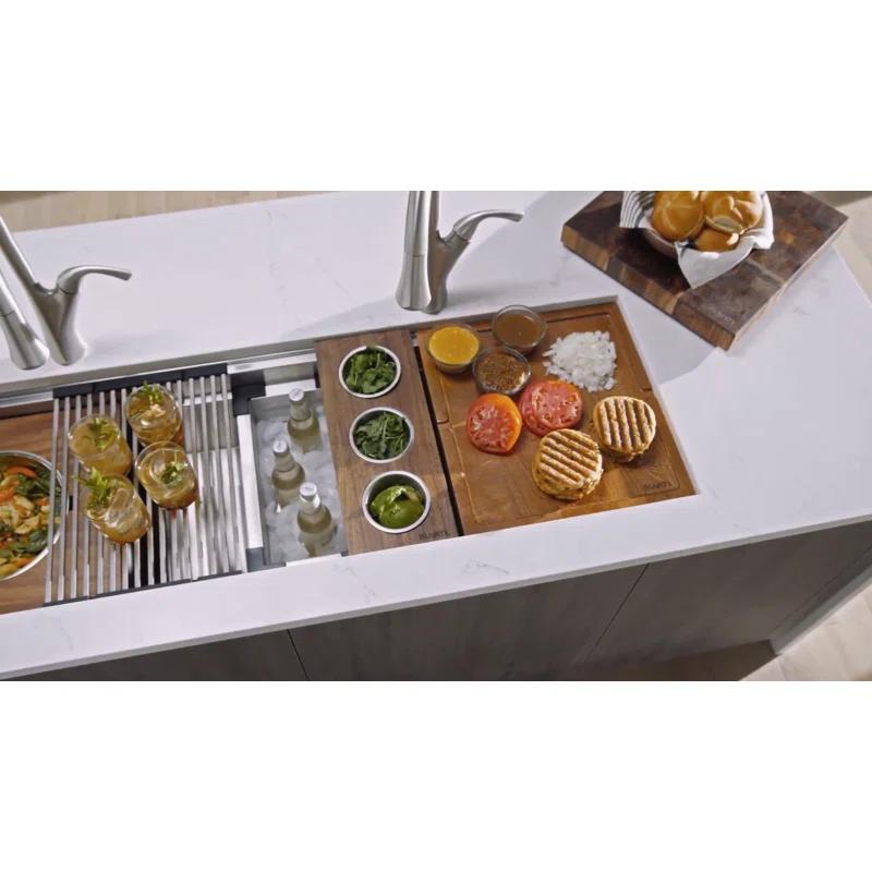 Ruvati 20 x 14 inch Semi-Recessed Drop-in Topmount Rectangular Bathroom Sink