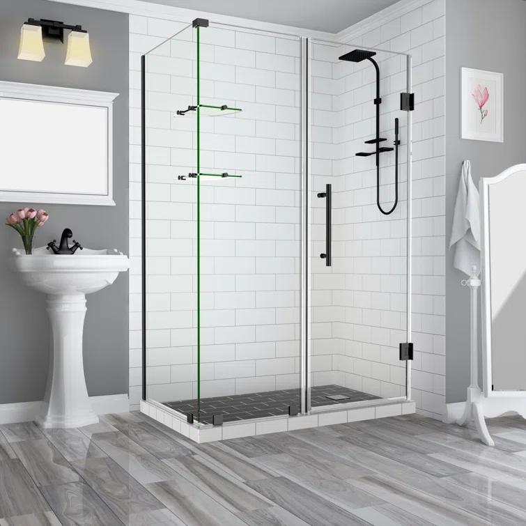 Aston Bromley GS Frameless 68" x 72" Rectangle Hinged Shower Enclosure SEN962EZ-MB-683432-10