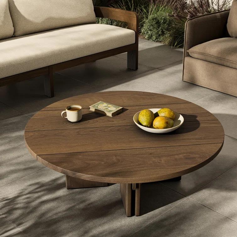 Robertson 48" Toasted Brown Teak Round Outdoor Coffee Table