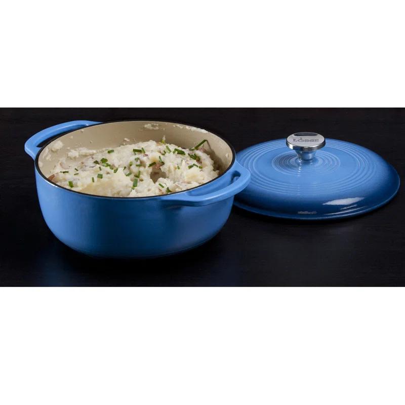 Lodge Cast Iron 4.5 Quart Enameled Dutch Oven, Blue