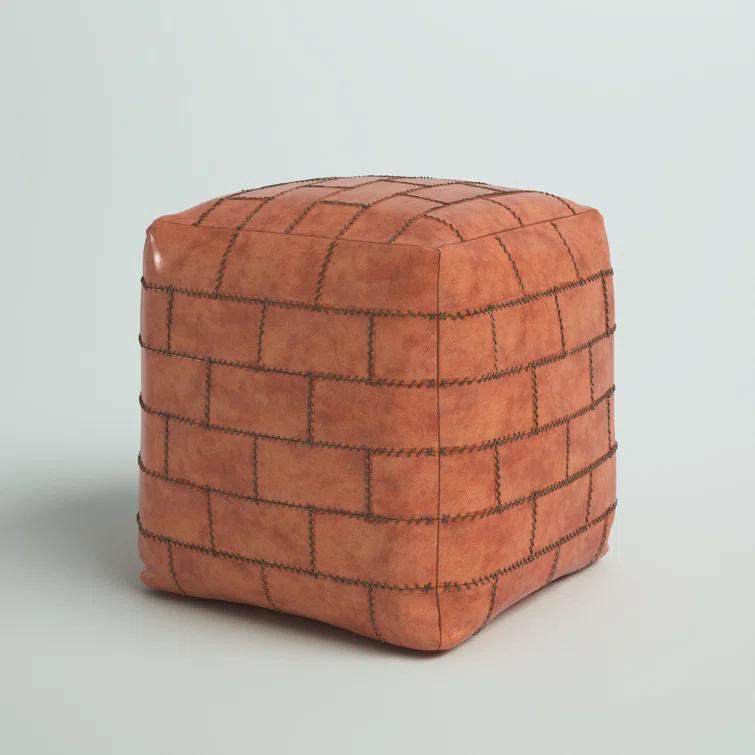 Steelside™ Brock Leather Pouf