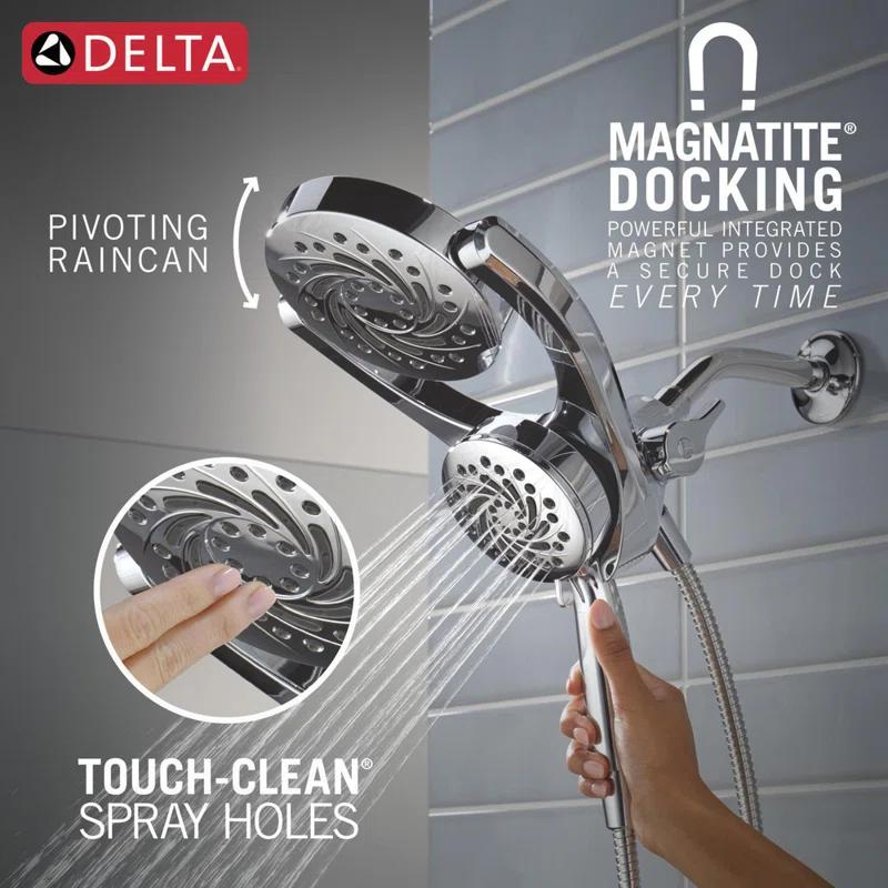 Delta 75419 5-Setting HydroRain 2-in-1 Dual Shower Head with ProClean Spray