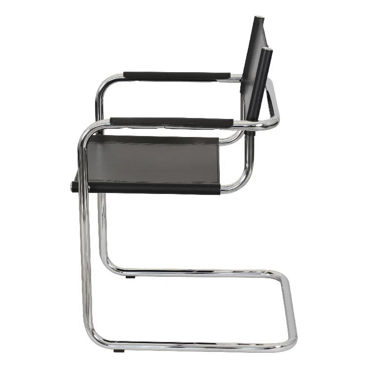 Breuer Chair Company Mart Stam Cantilever Armchair Arm Chair w/ Chrome-Plated Steel Frame (Various Bonded Leather Colors)