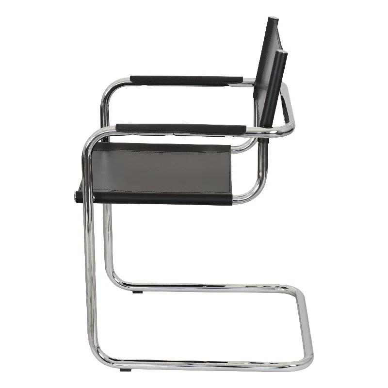 Breuer Chair Company Mart Stam Cantilever Armchair Arm Chair w/ Chrome-Plated Steel Frame (Various Bonded Leather Colors)