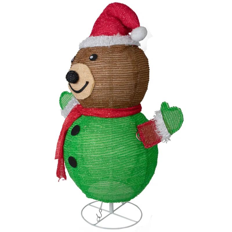 Northlight Seasonal 25" Pop-up Bear Wearing Santa Hat Outdoor Christmas Decoration