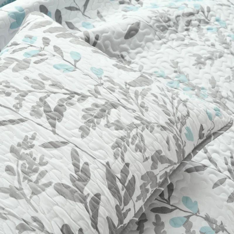 Lush Decor Aprile Microfiber Reversible Traditional 3 Piece Quilt Set