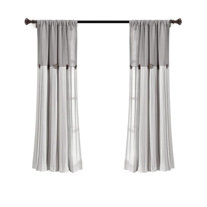 Lush Decor Semi Sheer Curtain Single Panel