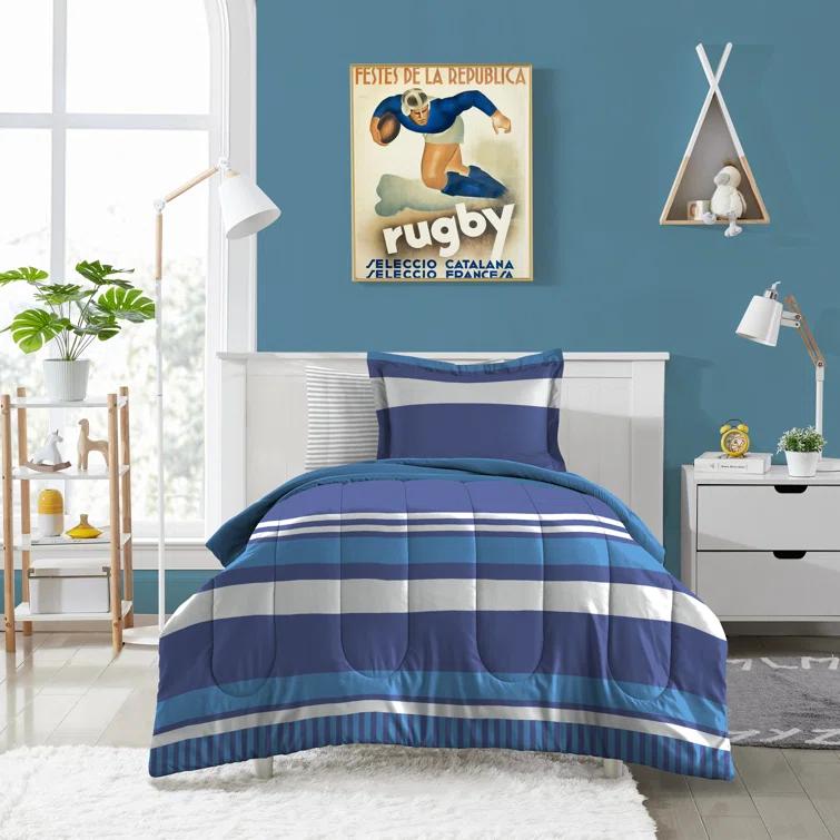 Dream Factory Dream Factory Rugby Stripe 5 Piece Comforter Set