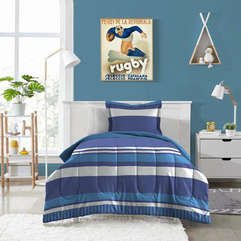 Dream Factory Dream Factory Rugby Stripe 5 Piece Comforter Set