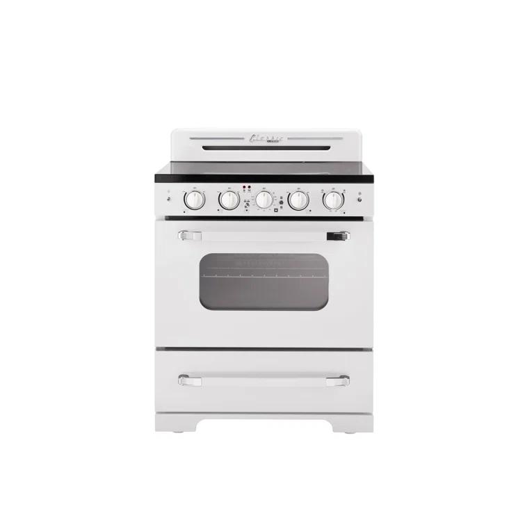 Unique Appliances Classic Retro 30" 5 Element 3.9 cu. ft. Freestanding Electric Glass Top Range with Convection Oven UGP-30CR EC W