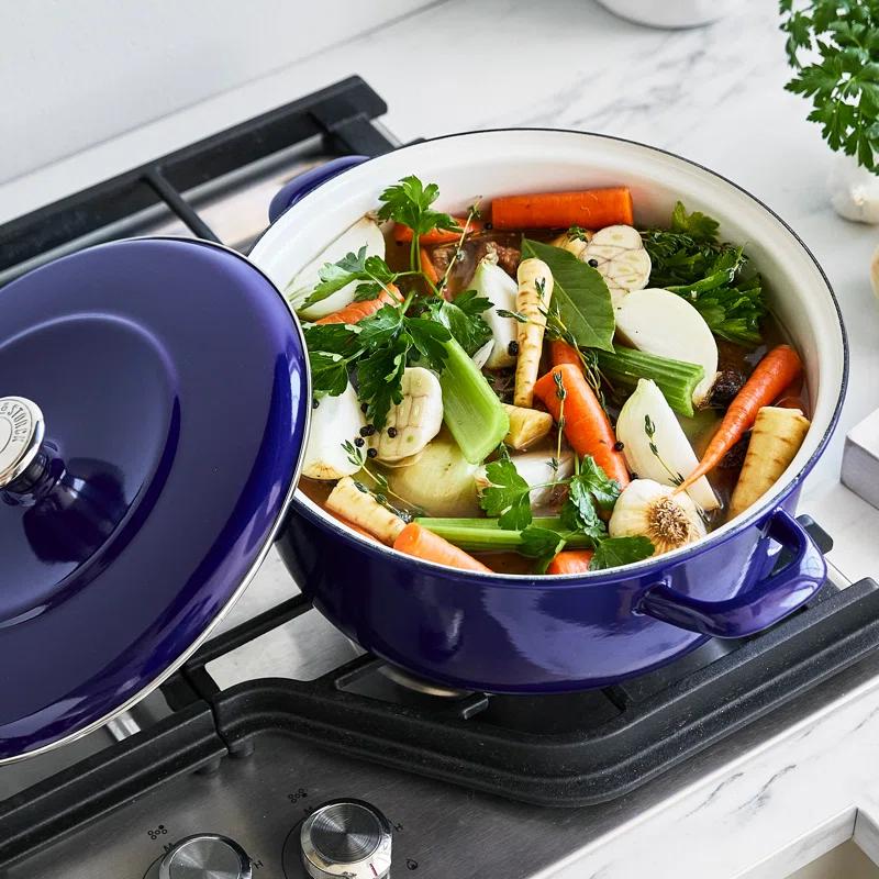 Merten and Storck Merten And Storck 7 Quarts Non-Stick Enameled Cast Iron Round Dutch Oven
