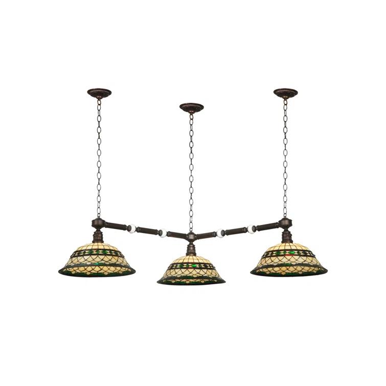 44.75 In. Long Tiffany Roman 3 Light Corner Pendant