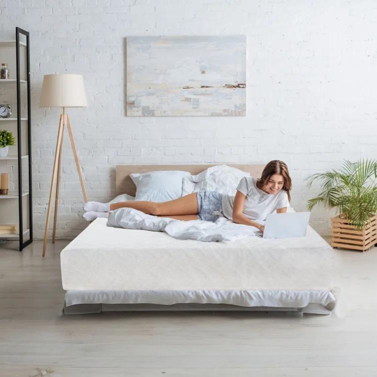 L’Baiet 6” Gel Memory Foam Mattress, Twin Size / Bed in a Box / Medium Firm / Breathable Cooling-Gel Comfort Technology / Pressure Relief / Comfy Support / Soft Fabric Cover / CertiPUR-US Certified