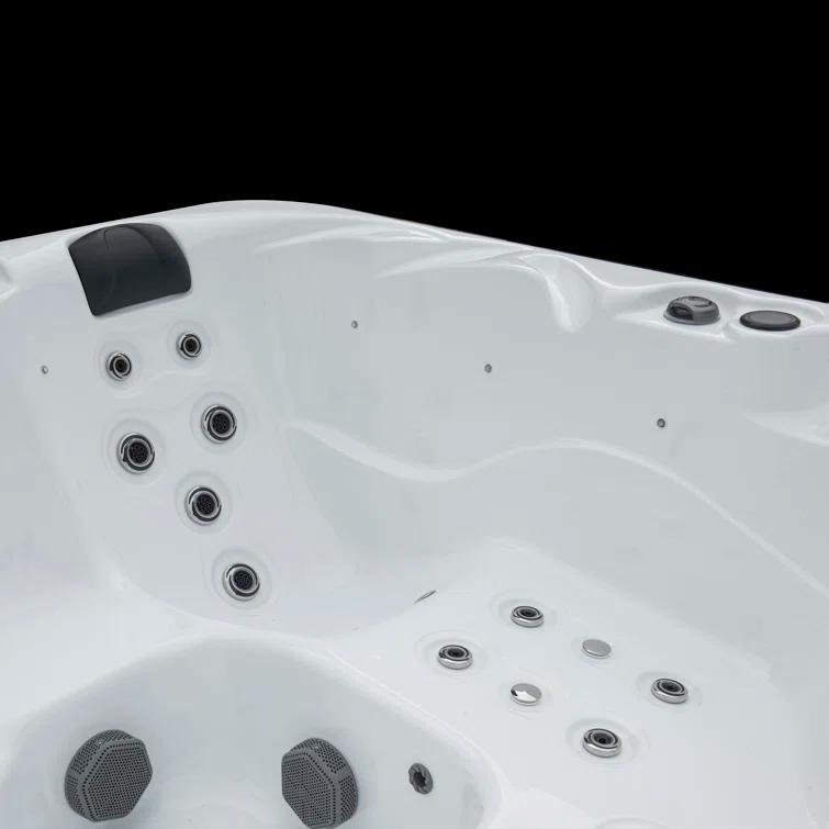 Aqualife® by Strong Spas® Surfaces™ 3-4 Person 36-Jet 72-Port Double-Lounger Hot Tub Spa with Bluetooth, Stainless Steel Heater, Programmable LED Lighting, Insulated Cover Included