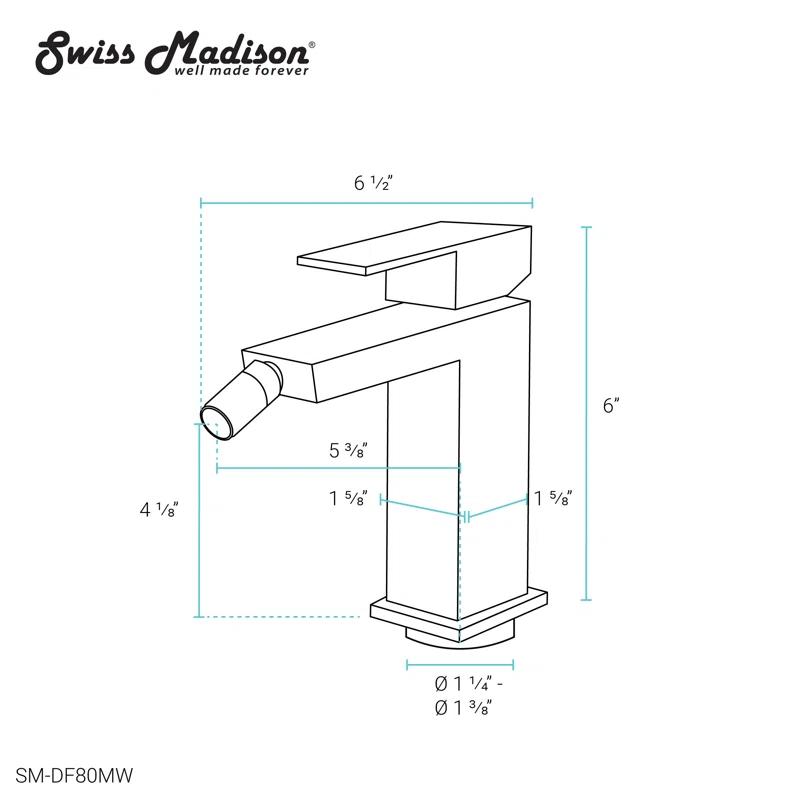 Swiss Madison SM-DF80MW Concorde Bidet Faucet in Matte White