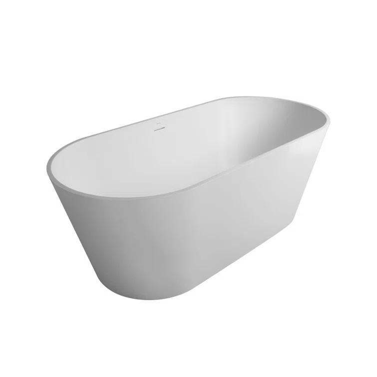 Vanity Art 59'' x 30'' Freestanding Soaking Solid Surface Bathtub VA6914-MS