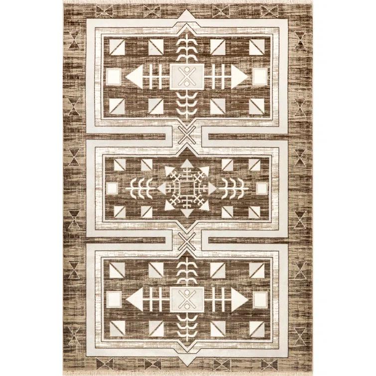 Union Rustic Agave Geometric Fringed Area Rug