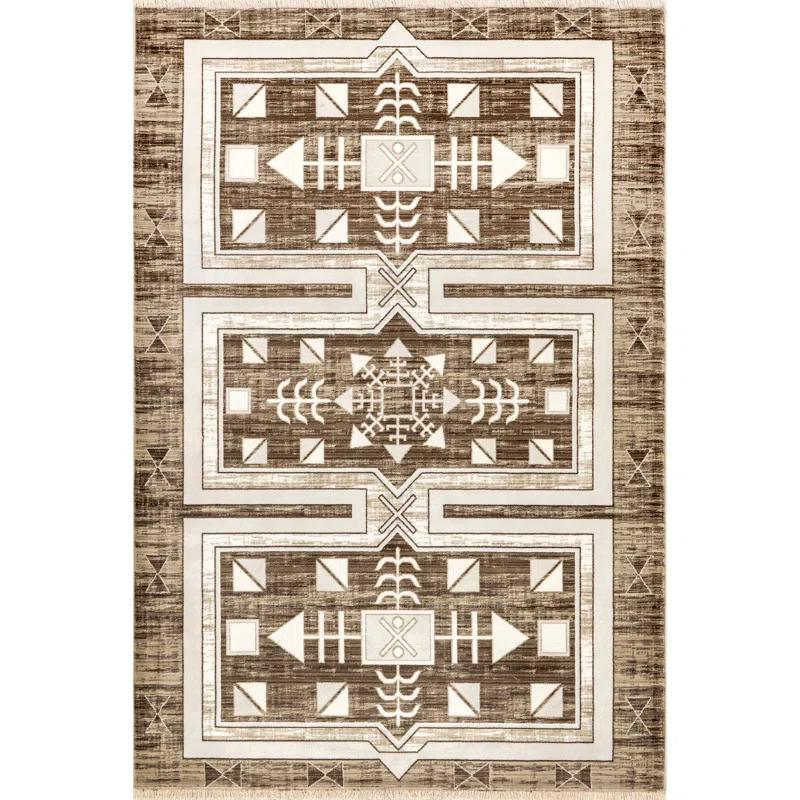 Union Rustic Agave Geometric Fringed Area Rug