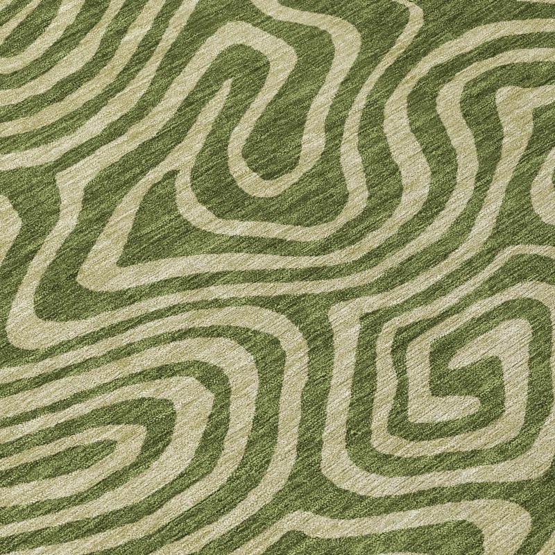 Machine Washable Indoor/Outdoor Chayden ACN1020 Olive Rug