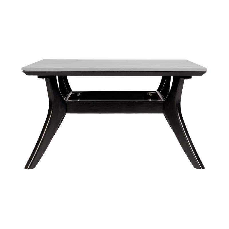 Armen Living Beckham Outdoor Coffee Table In Eucalyptus Wood And Super Stone