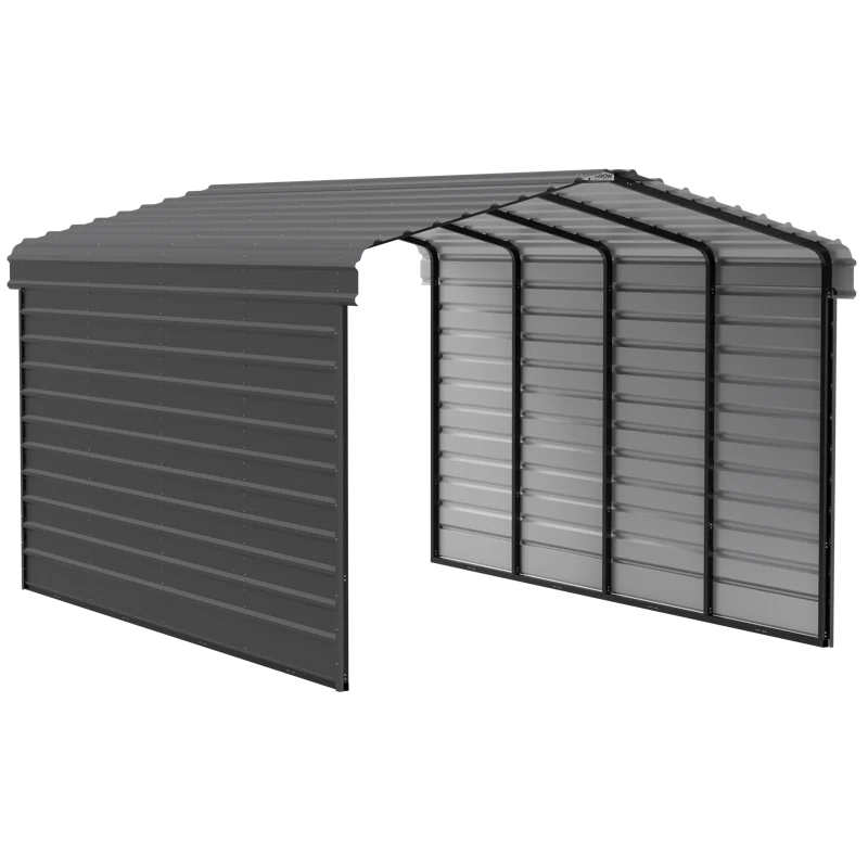Arrow Arrow Steel Carport with 2 Side Wall Kits, 12x20x09