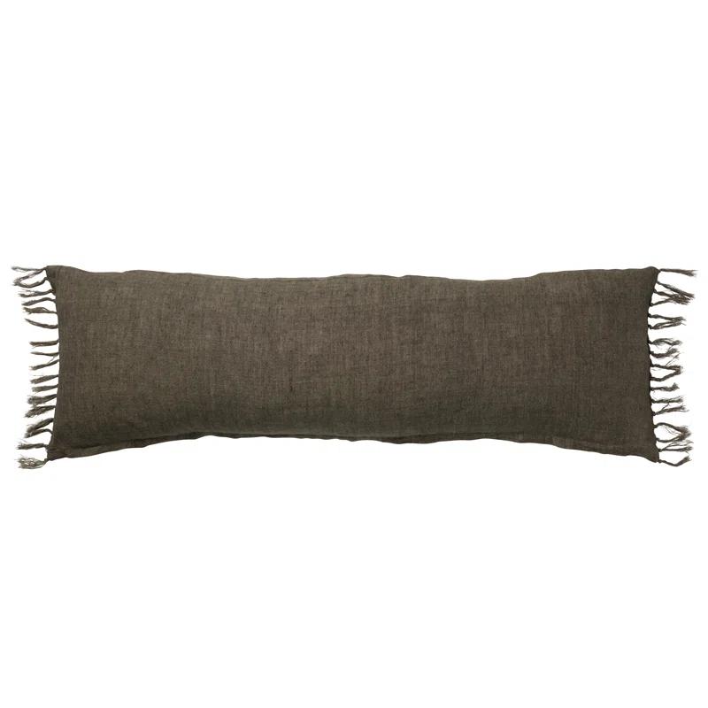 Roy Linen Pillow - Sage / 13" x 21" / Down