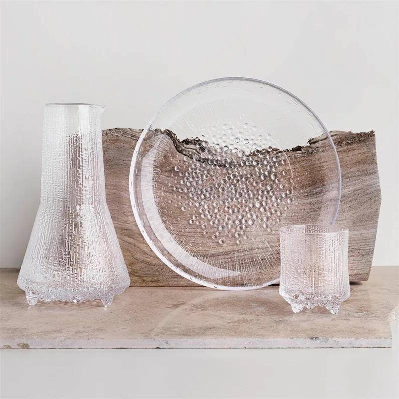 Clear Textured Glass 17 oz Pitcher for Cold Drinks