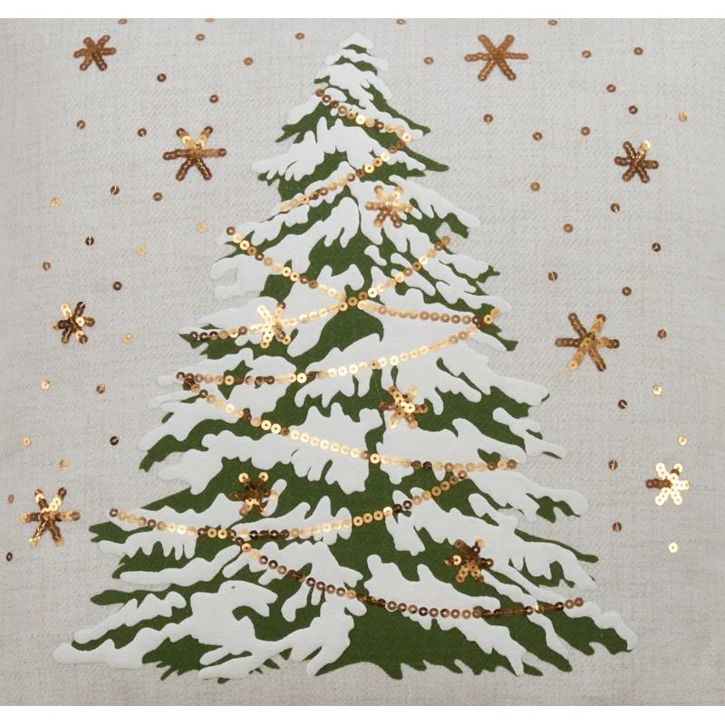 Saro O Tannenbaum Collection Sequined Pillow Cover