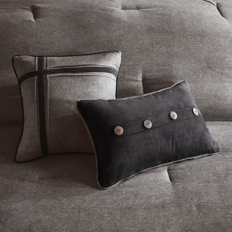 Madison Park Boone 7 Piece Faux Suede Comforter Set