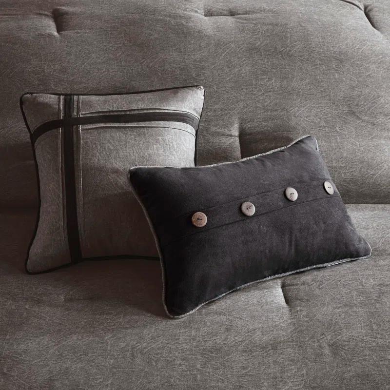 Madison Park Boone 7 Piece Faux Suede Comforter Set
