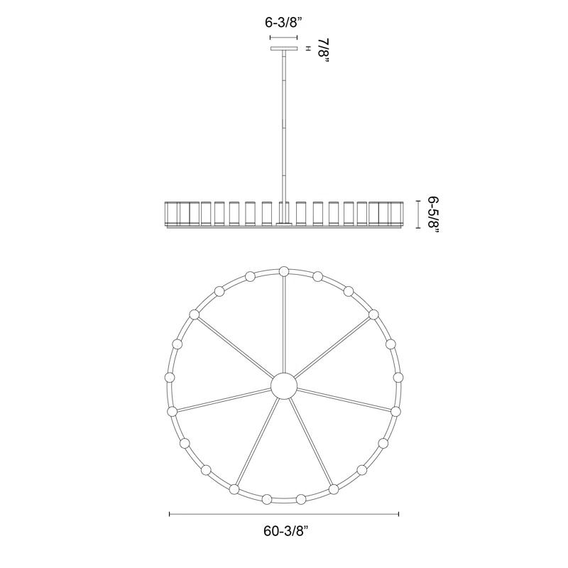 Alora Lighting Revolve 21 - Light Dimmable Wagon Wheel Chandelier