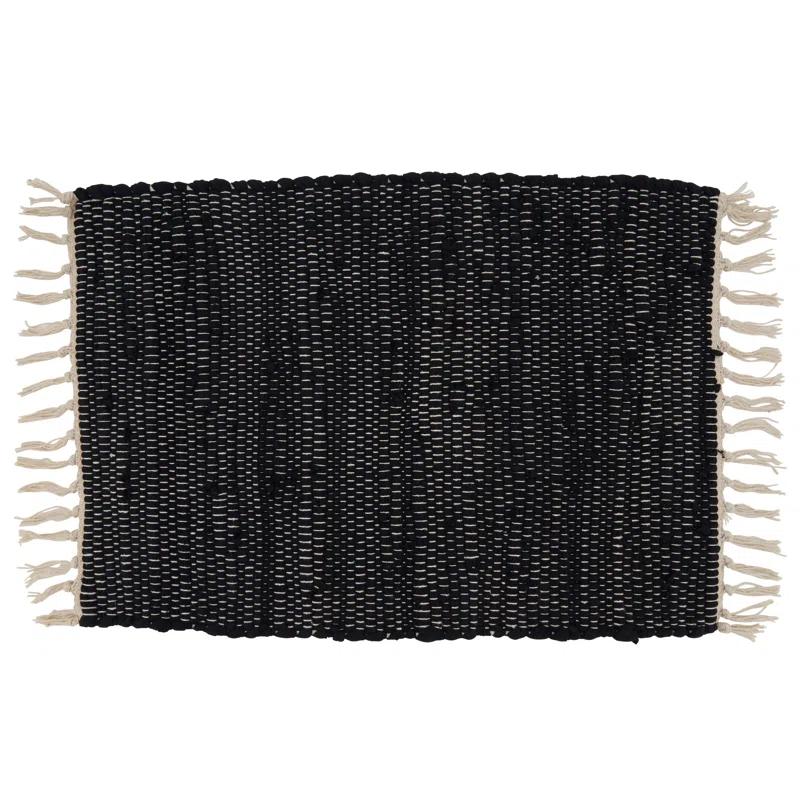 Saro Noir Chindi Collection Cotton Rectangle Placemat (Set of 4)