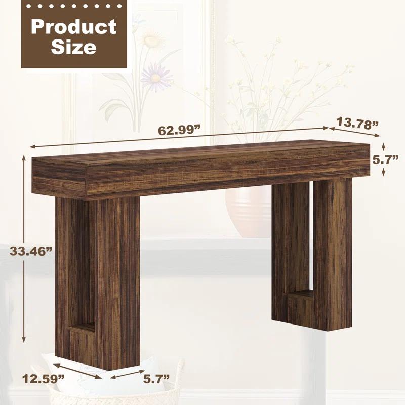 Millwood Pines 63 Inch Long Console Table Farmhouse Sofa Table