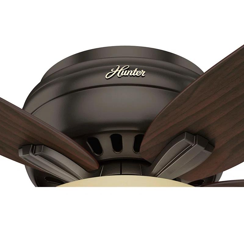 Hunter Fan Newsome 42" 5 - Blade Traditional Flush Mount Indoor Ceiling Fan with Lights and Pull Chains