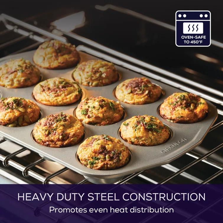 Circulon Bakeware Nonstick Muffin Pan / Cupcake Pan, 12-Cup, Gray & Reviews | Wayfair
