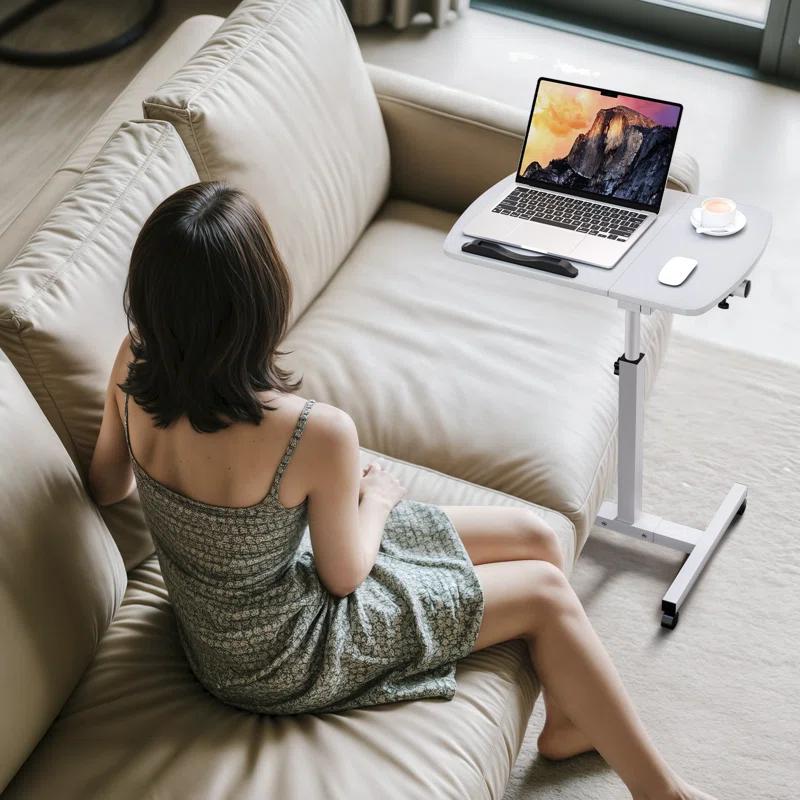 Bring Home Furniture Lifting Computer Desk, Multifunctional Standing Table, Laptop Cart with Mouse Pad for Small Spaces