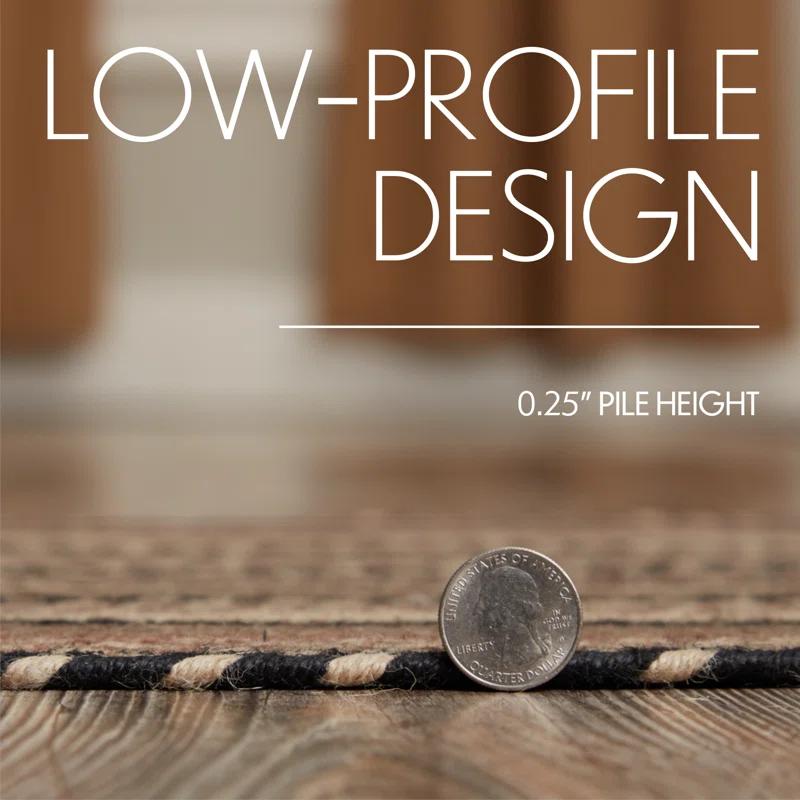 VHC Brands Sawyer Mill Charcoal Creme Jute Rug W/ Pad