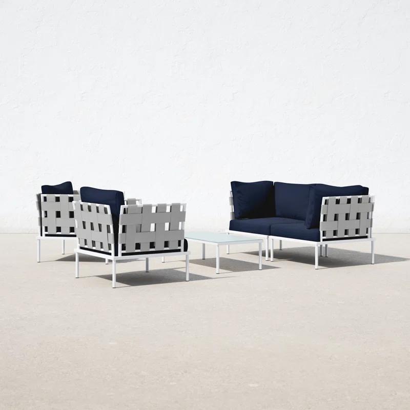 Modway Harmony 5 Piece Outdoor Patio Aluminum Sectional Sofa Set
