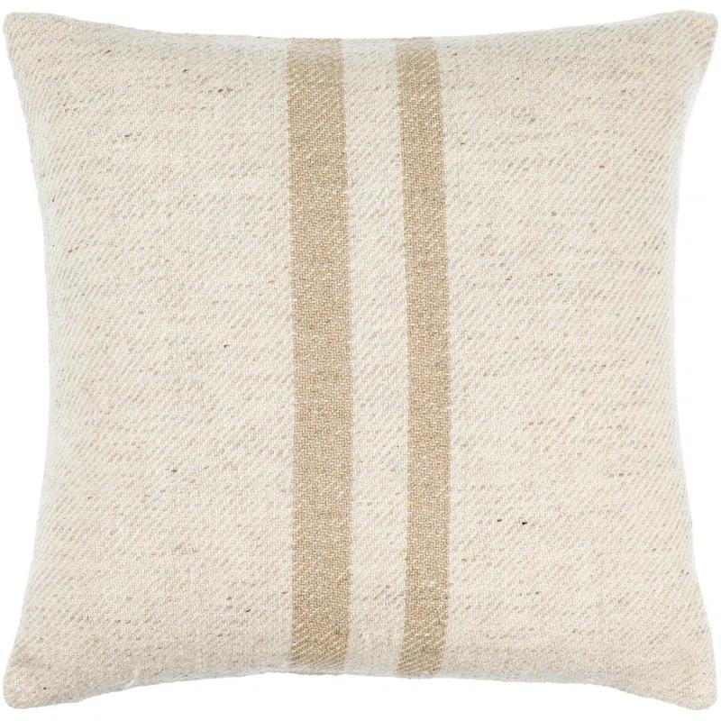 Becki Owens x Livabliss Brett Striped Wool Blend Reversible Throw Pillow