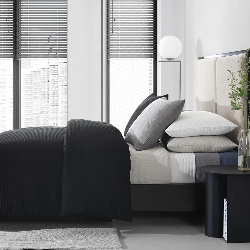 Vera Wang Waffle Pique Solid Cotton Comforter Set